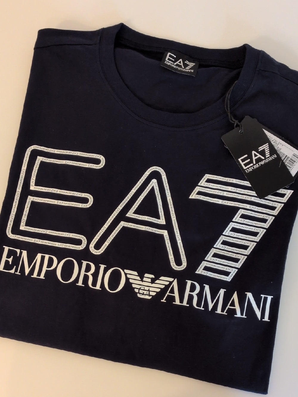 Emporio Armani Navy Short-Sleeve EA7 Logo Tee
